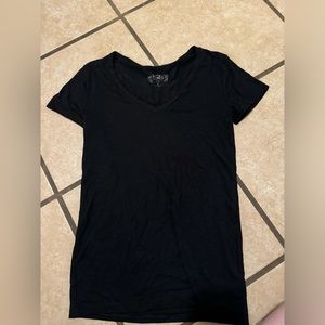 Black V-Neck T-Shirt, Size XS